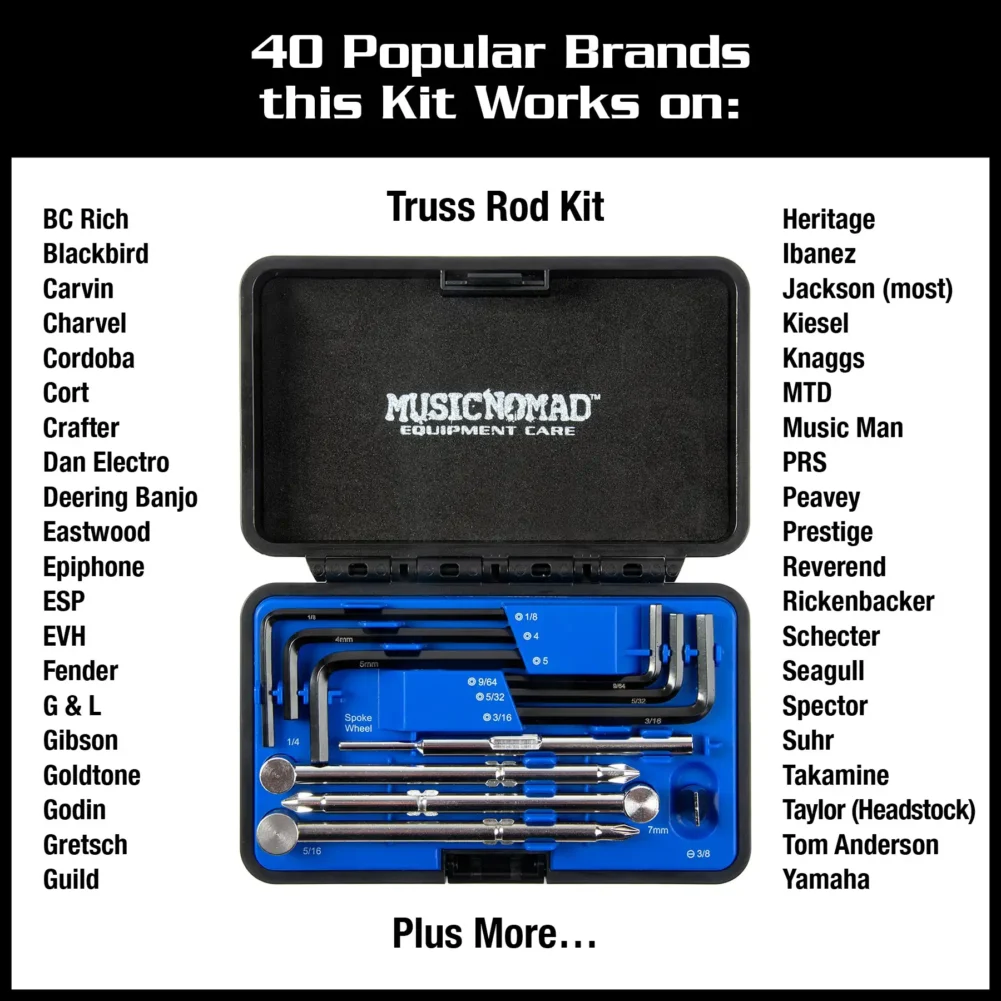 Premium Guitar Tech Truss Rod Wrench Set - 11 pcs.