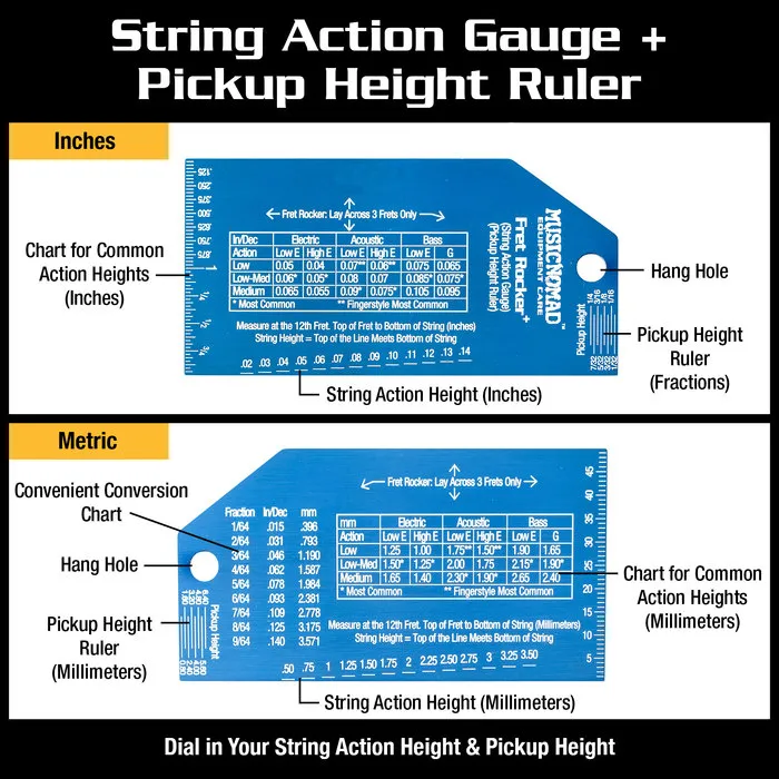 String Action Height Gauge Ruler