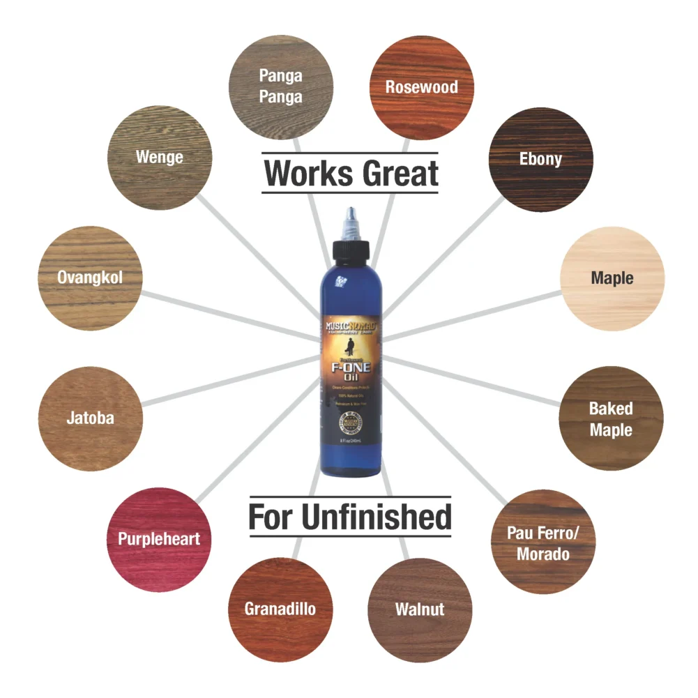 F-ONE Fretboard Oil Works Great on all Unfinished Wood