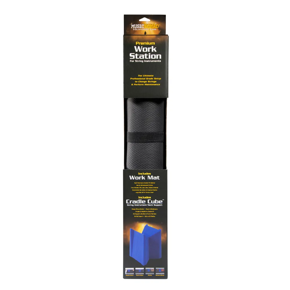 MN207: Premium Work Station Neck Support and Work Mat Front of Retail Package