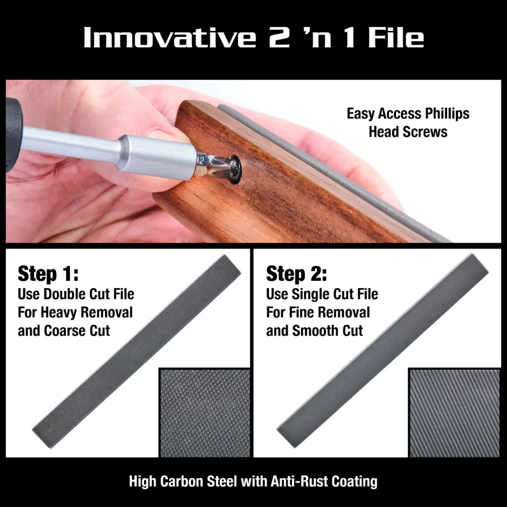 Innovative 2 n 1 bevel file