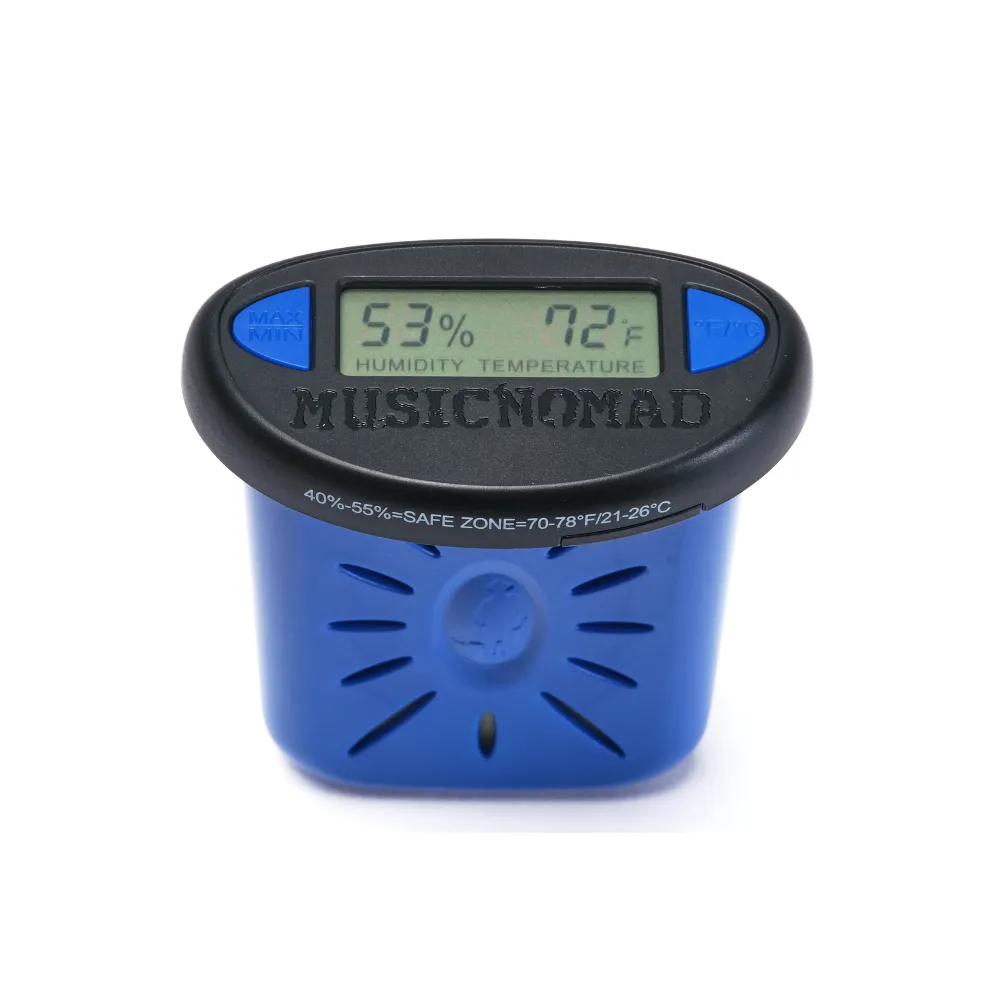 reminder of the humidity and temperature safe zone you want to keep your string instrument at