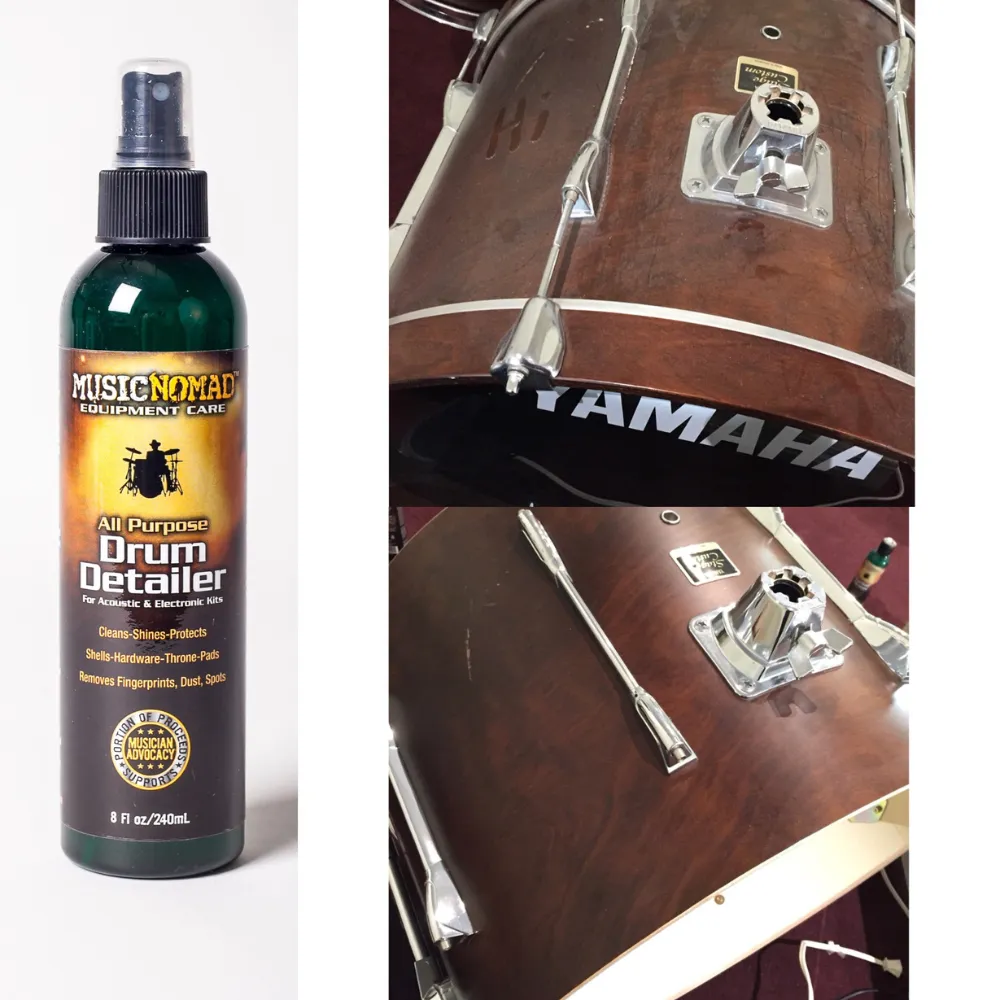 Before and after of tech drum deatailer