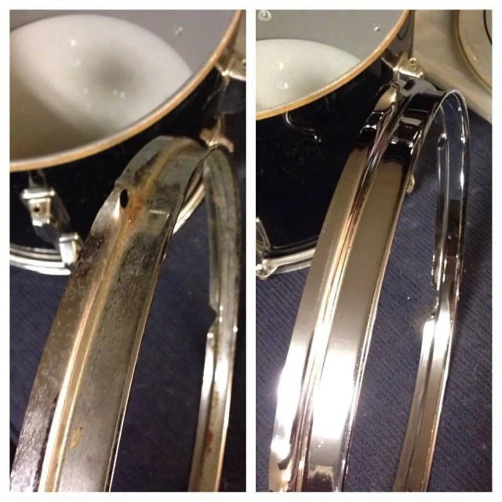 Drum Detailer Cleaner works great on drum hardware
