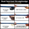 4 (1) Tri-Beam 3 'n 1 Dual Notched Straightedge & Precision Straightedge for Acoustic and Electric Guitars