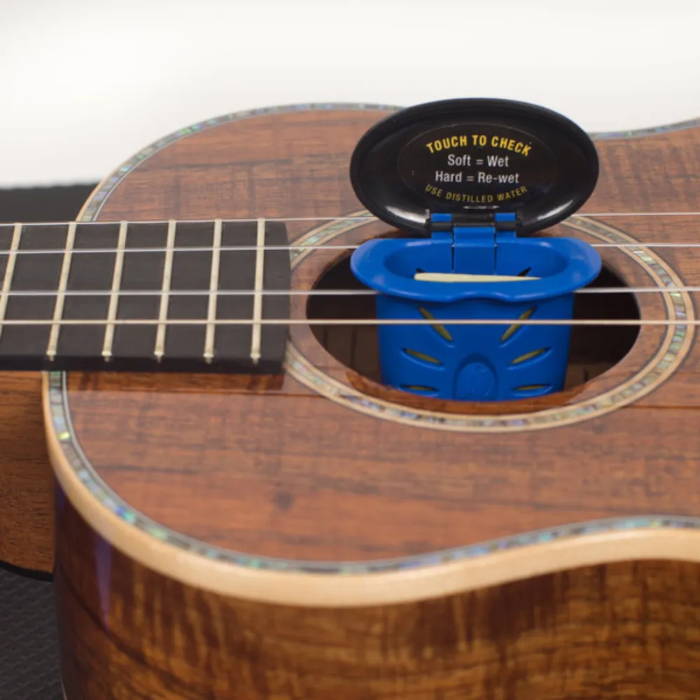 Ukulele Humidifier in Sound Hole between strings