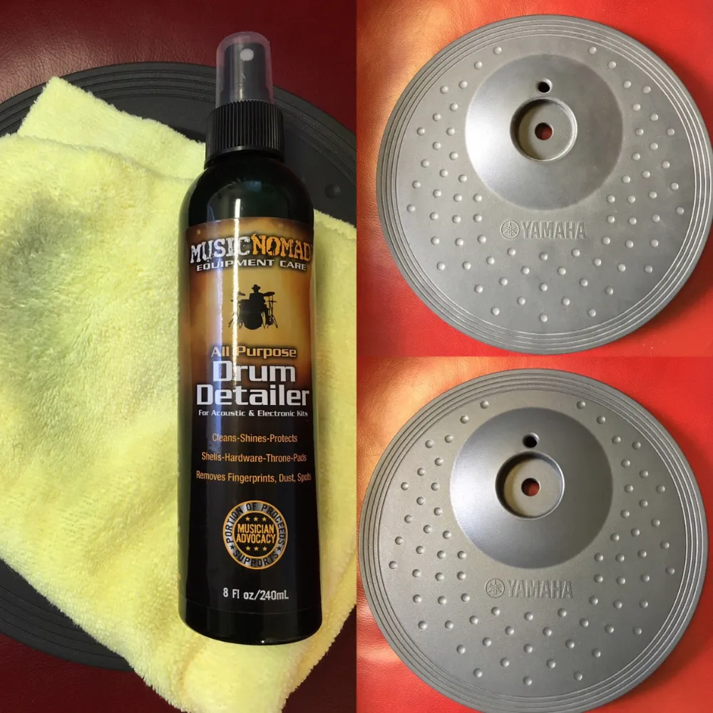 Drum Detailer Cleaner works great to clean rubber electronic drum pads