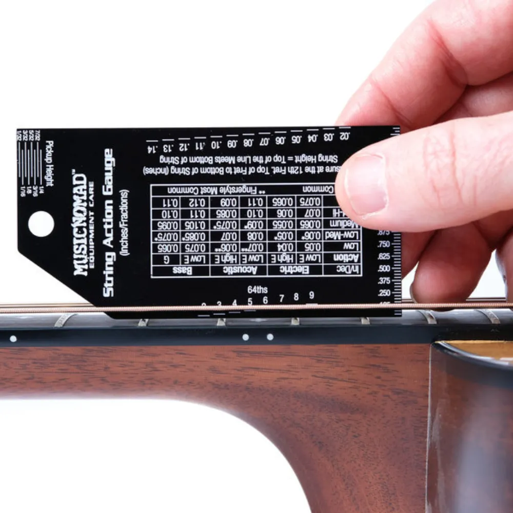 acoustic guitar string action gauge using 64ths