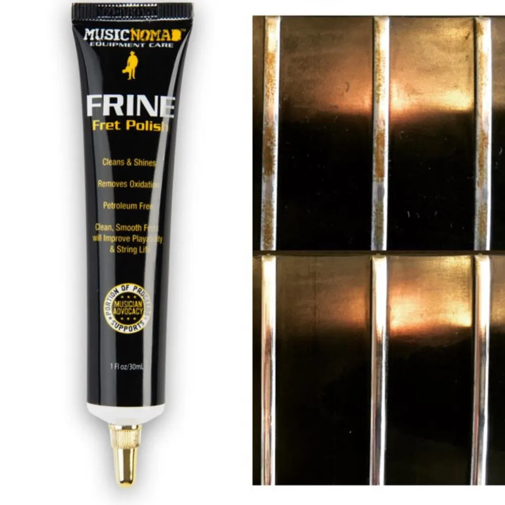 FRINE Fret Polish before and after