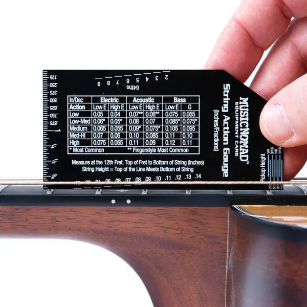 Acoustic guitar string action gauge