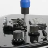 Works to help adjust screws found on electric guitar bridges like this fender start