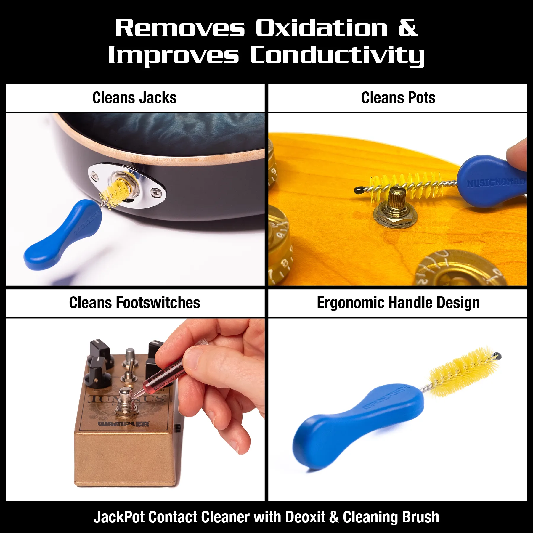 JackPot Music Gear Contact Cleaner with Deoxit and Cleaning Brush